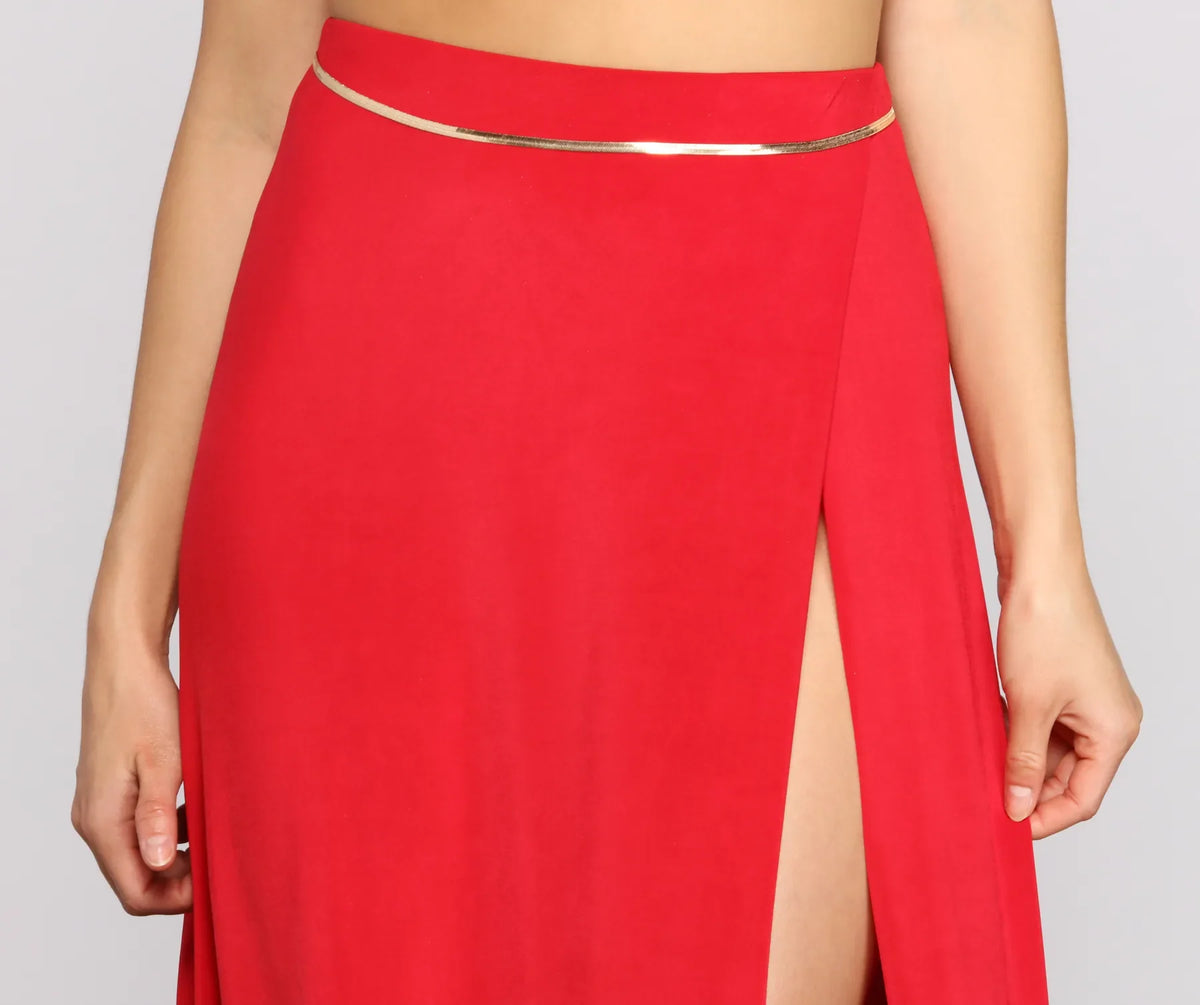 Bold Impressions High Slit Maxi Skirt