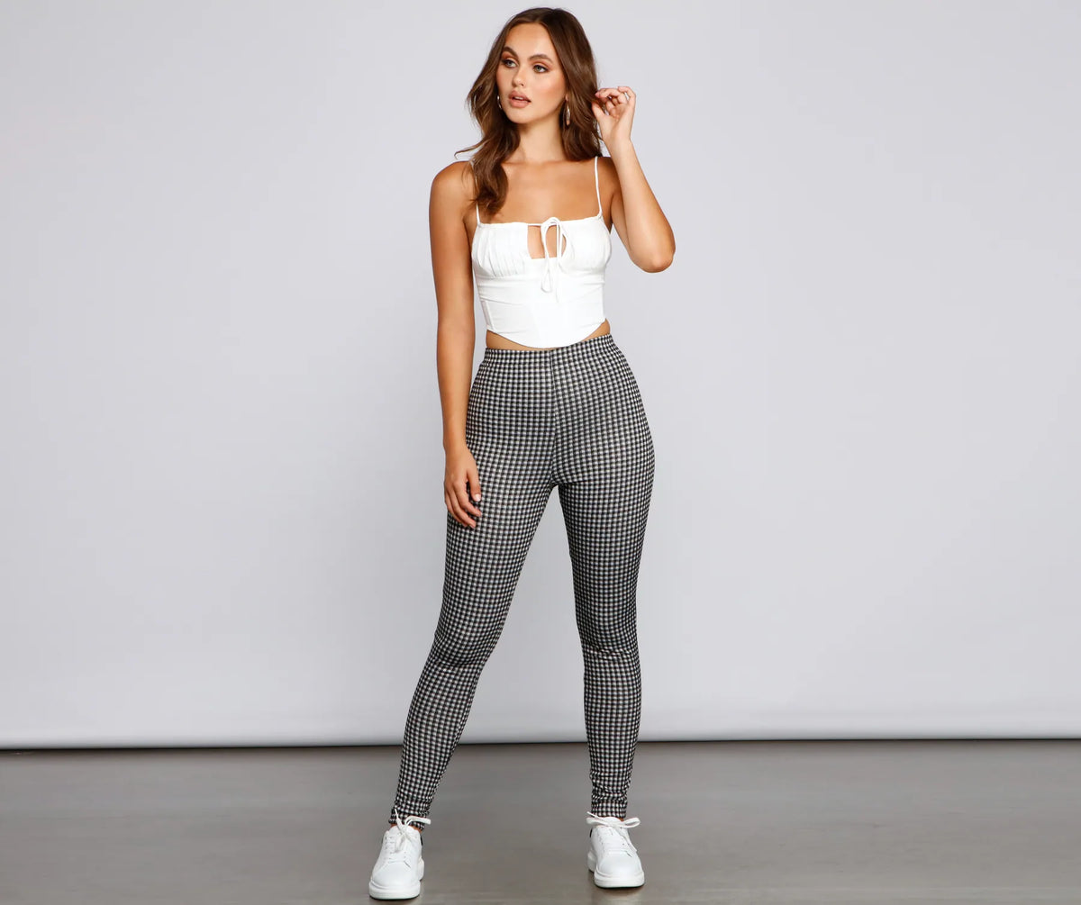 High Waist Plaid Leggings