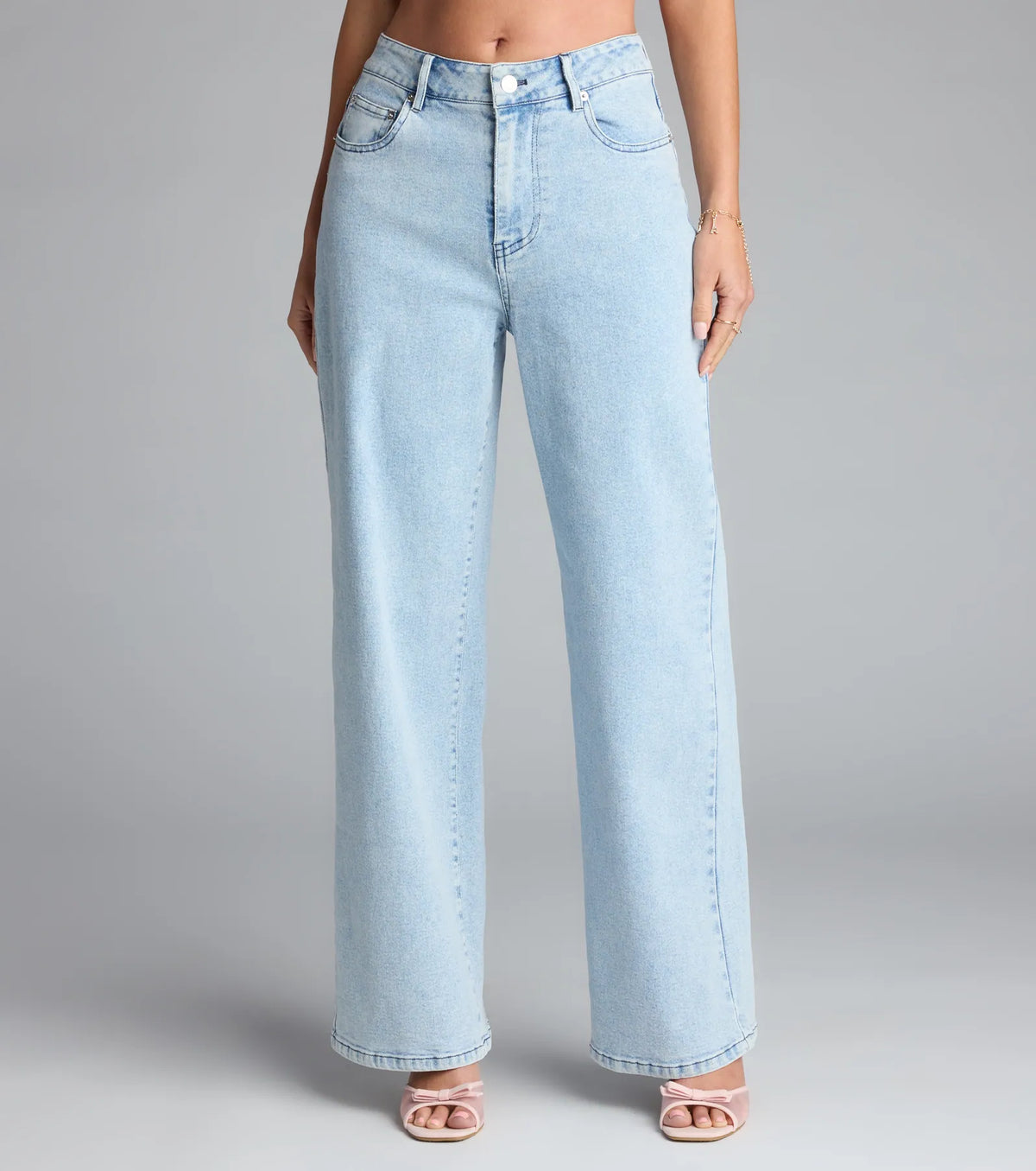 Too Cute to Handle Straight Leg Bow Denim Jeans