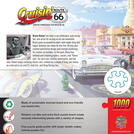 1000 Piece Jigsaw Puzzle - Cruisin Route 66- Drive Through on Route 66 | MasterPieces