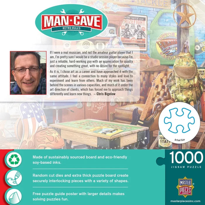 1000 Piece Jigsaw Puzzle - Man Cave- Retro Rules | MasterPieces