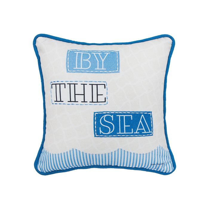 A 10in. x 10in. By The Sea Mini Pillow.