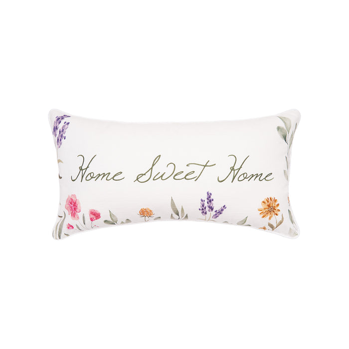 A 12in. x 24in. April Showers Lumbar Pillow.