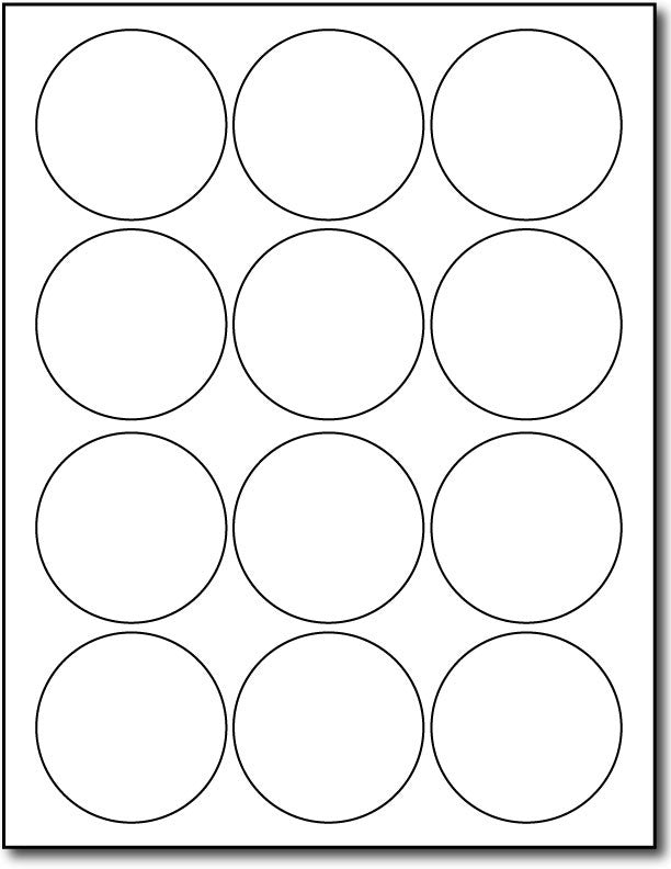 Adhesive 12-Up Round Labels, measure (2 1/2" Round) , compatible with inkjet and laser, matte both sides
