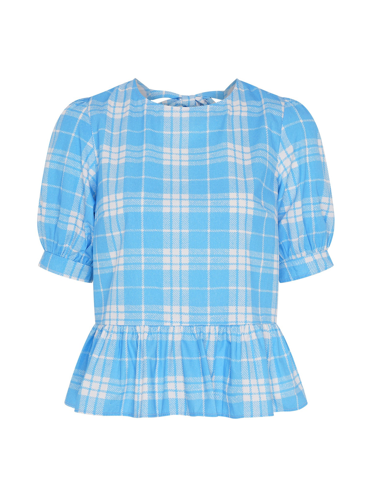 Ellie Frill Hem Puff Sleeve Printed Cotton Blouse