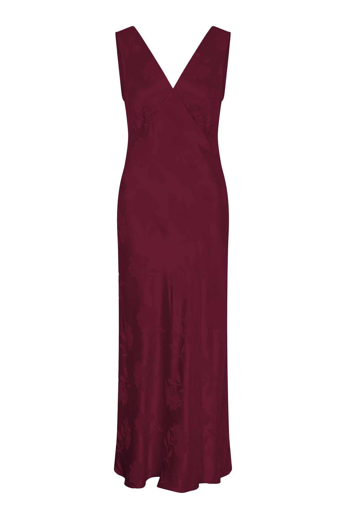 Iris Jacquard Dress in Deep Wine