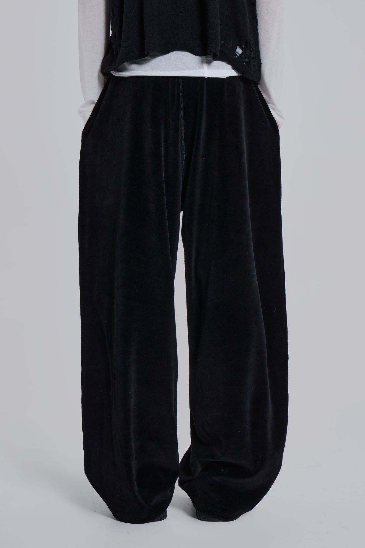 Denim Wash Velour Monster Jogger