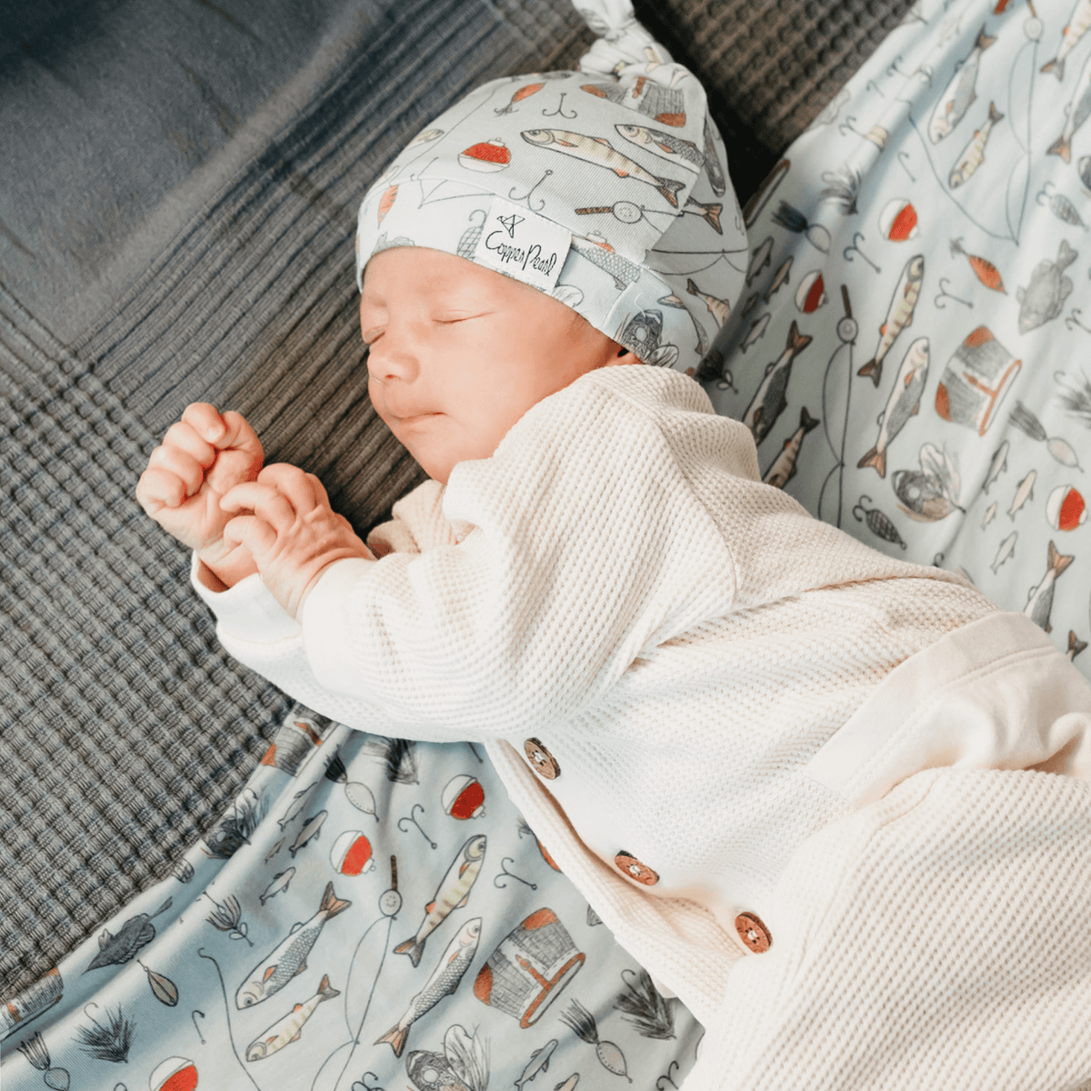 Knit Swaddle Blanket - Trout