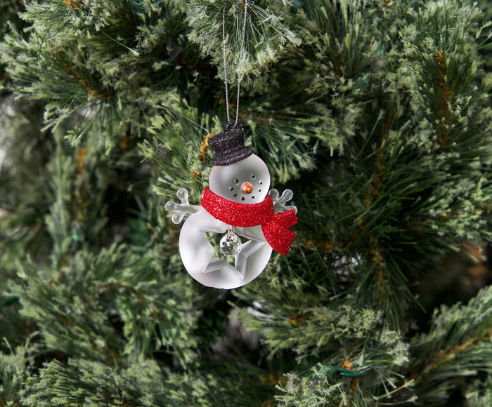 A Acrylic Snowman Ornament.