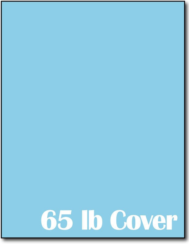 65 lb Bright Blue cards, measure (8 1/2" x 11") , compatible with copier, inkjet and laser, matte both sides