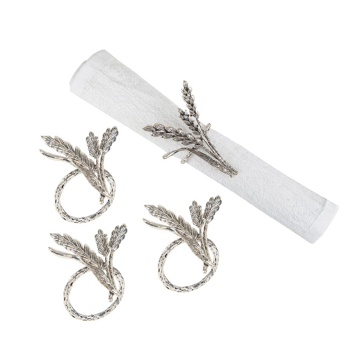 A Charcoal Wheat Napkin Ring, Set of 4.