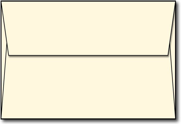Cream size A8 Envelope, measure (5 1/2" x 8 1/8") , square standard moisture activated gummed