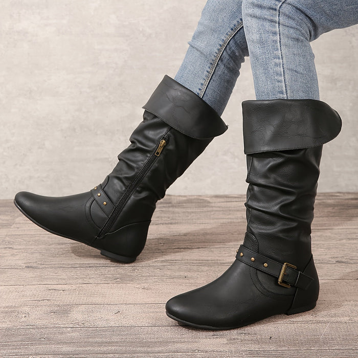 Danica™ | Women's Knee-High Boots with Side Zipper