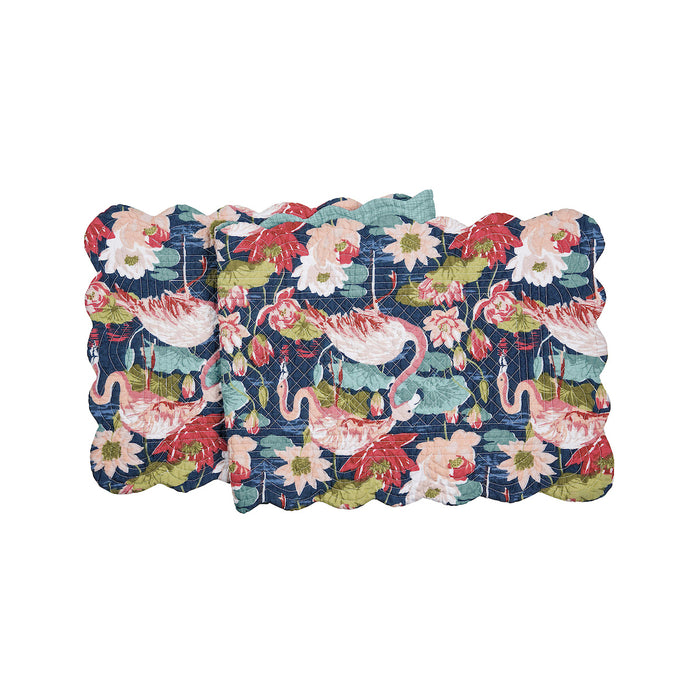 Flamingo Lagoon Table Linens table linens displayed as a coordinated tabletop setting.