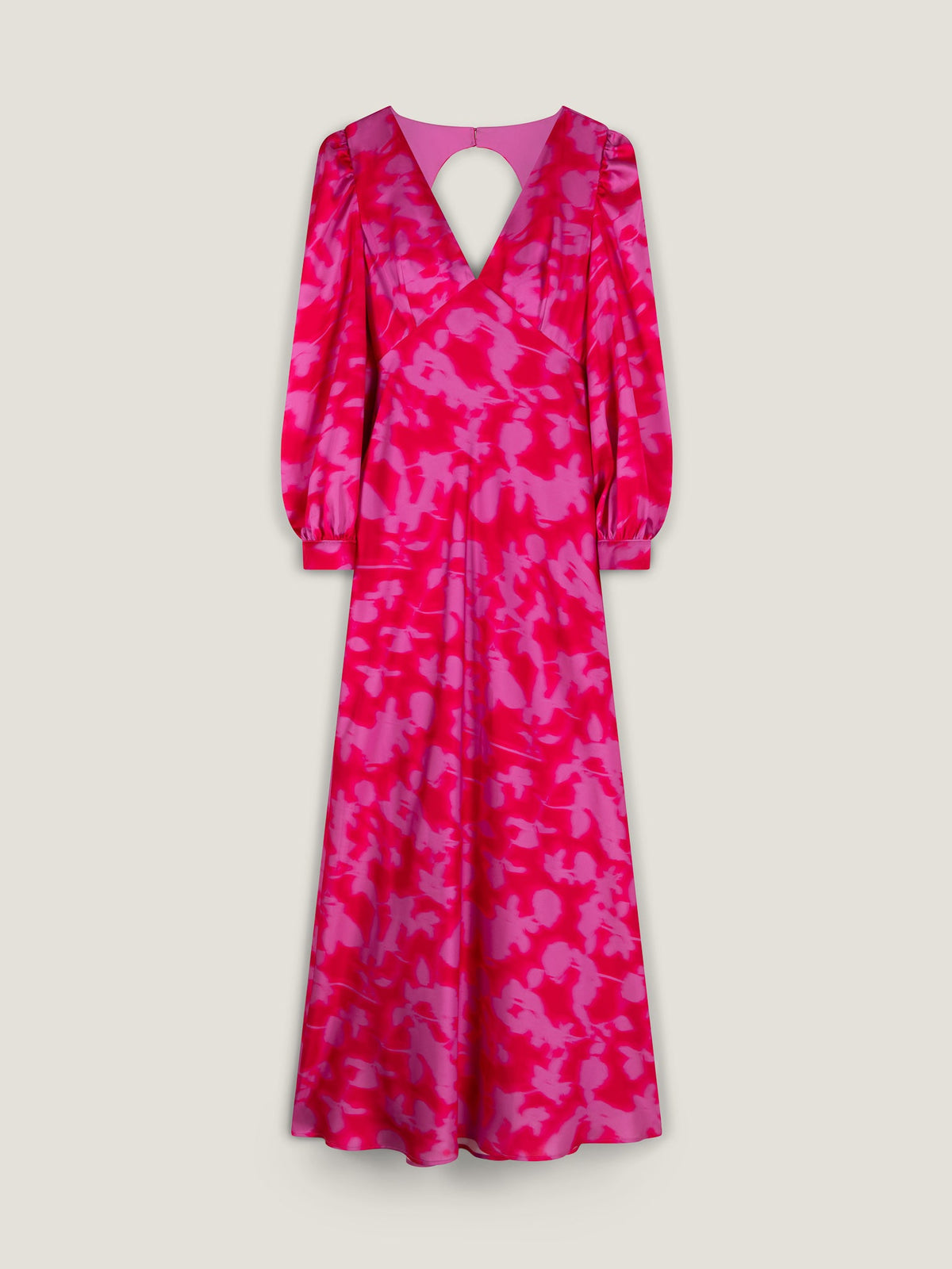 Francoise Dress in Magenta Blurred Floral