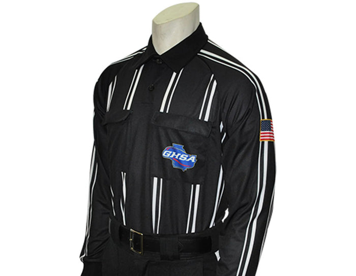Georgia (GHSA) Long Sleeve Black Soccer Referee Shirt