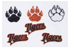 GLITTER BODY DECALS - TIGERS