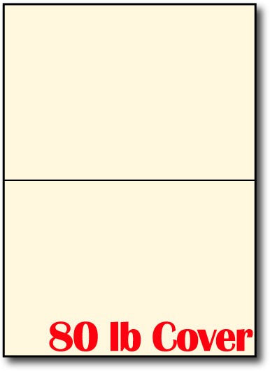 80lb Microperforated 5" x 7" Cream Greeting Cards.