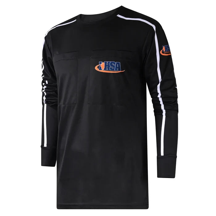 Illinois (IHSA) Davis IHSA AeroFLX Soccer Black Referee LS Shirt 3.0