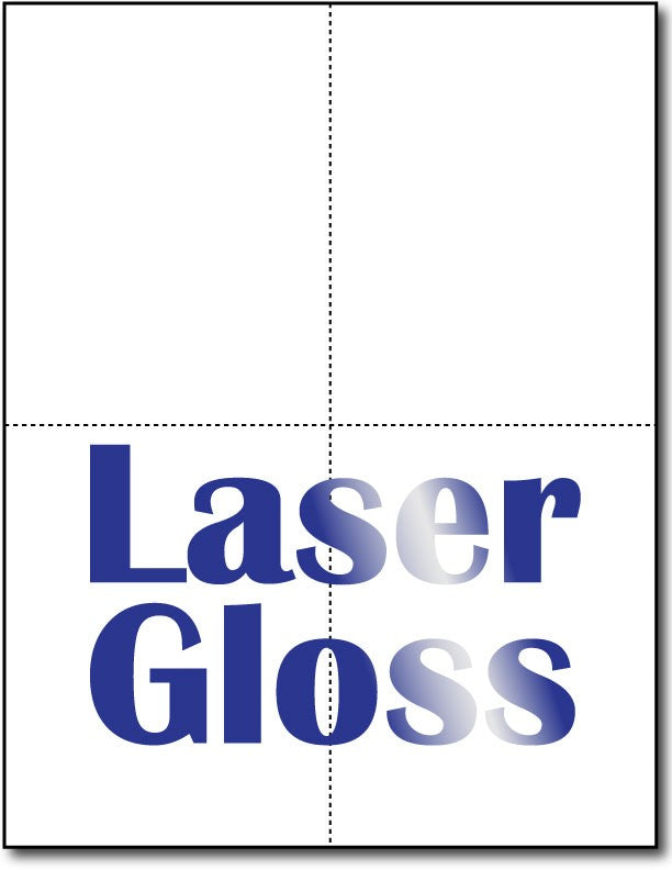 4 Microperforated Laser Gloss Postcards on an 8 1/2" x 11" Sheet.