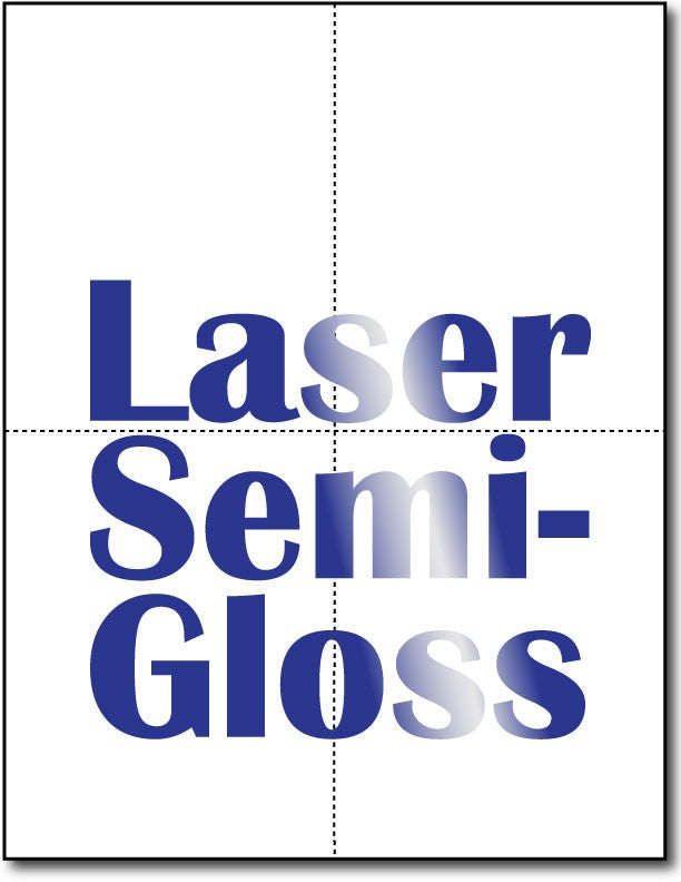 4 Microperforated Laser Semi-Gloss Postcards on an 8 1/2" x 11" Sheet.