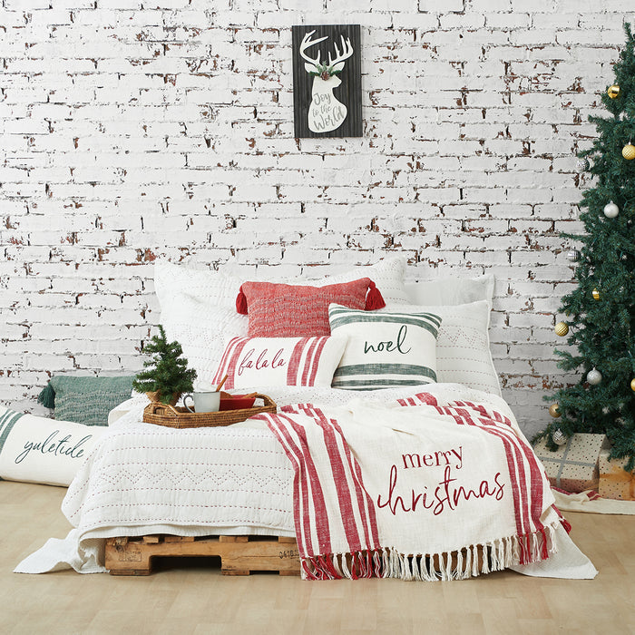 A morgan merry christmas throw.