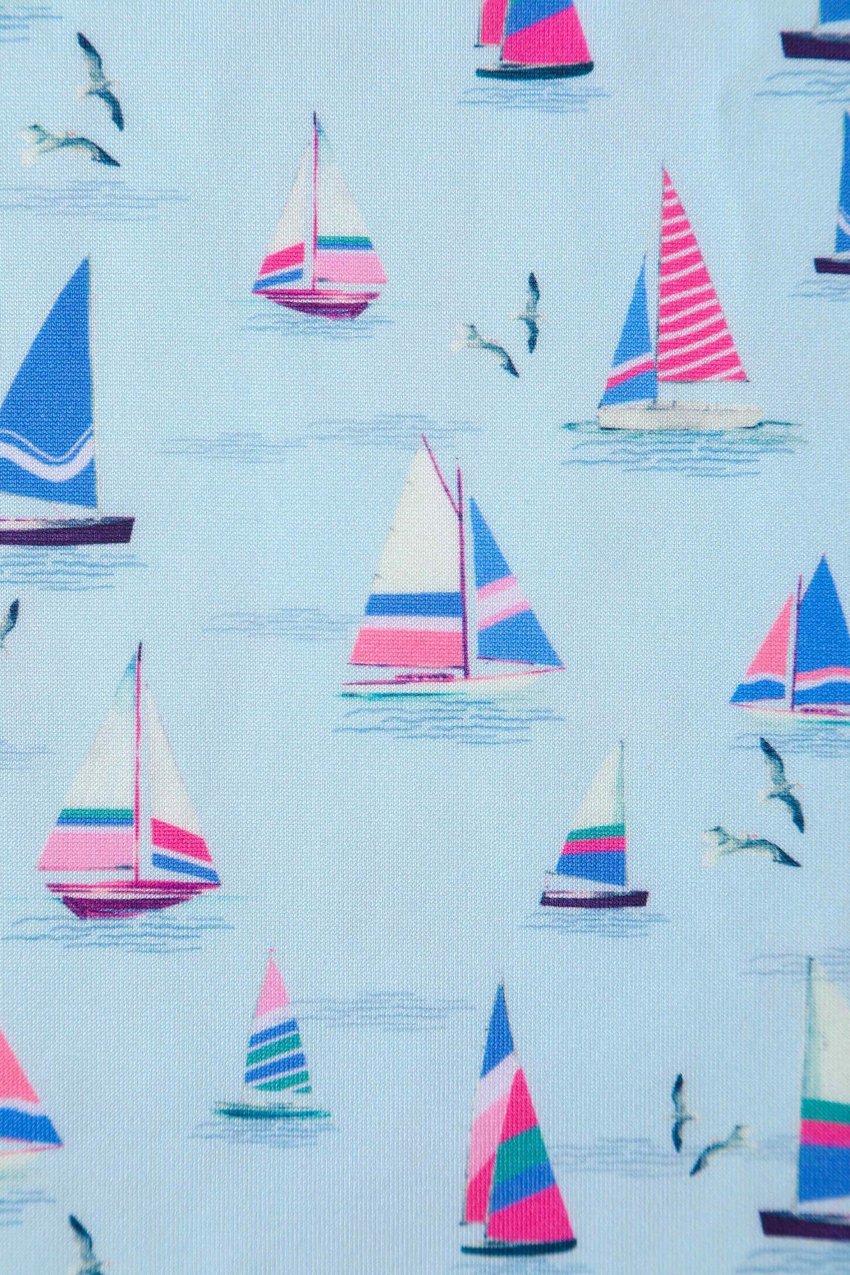 Lily Nautical Sailboat Blue Off Shoulder Dress
