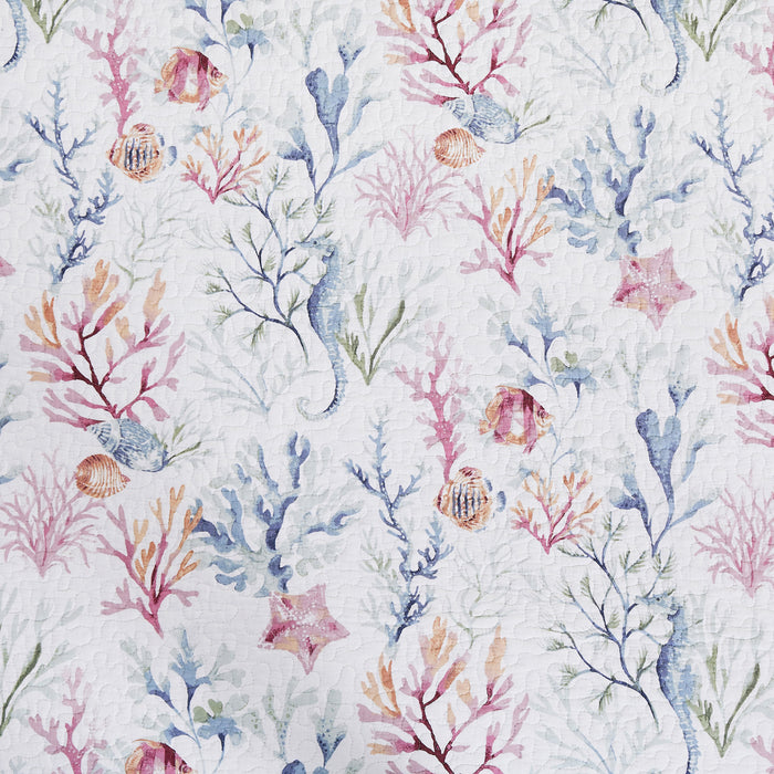 A Nori Coral Shower Curtain.