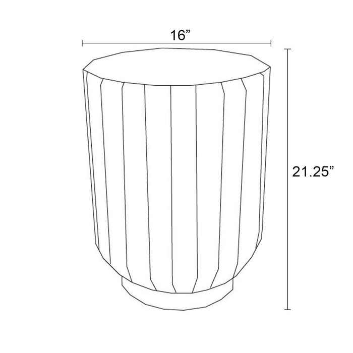 Onyx 16" Round End Table - SAVE 50% - Aluminum - - Greathouse