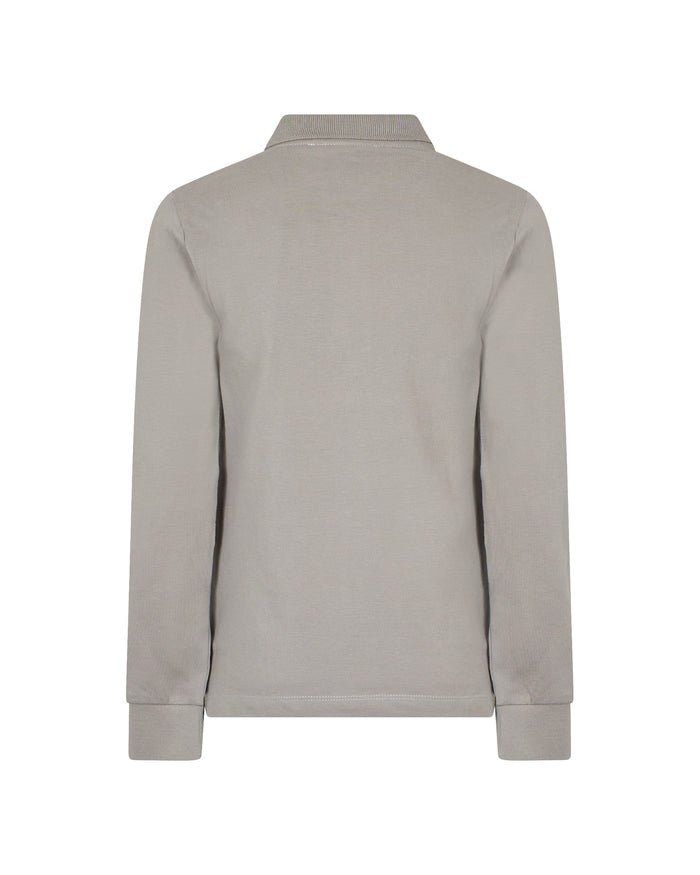polo l/s logo emblem - grey melange