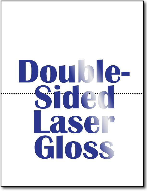 2 Double Sided Laser Gloss Postcards on an 8 1/2" x 11" sheet.