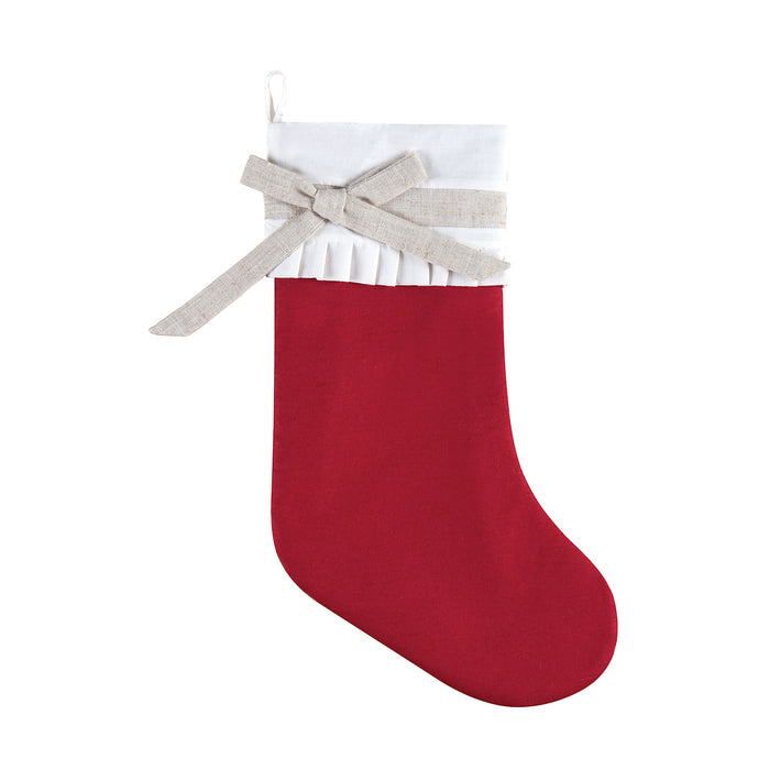 A Red Linen Holiday Stocking.