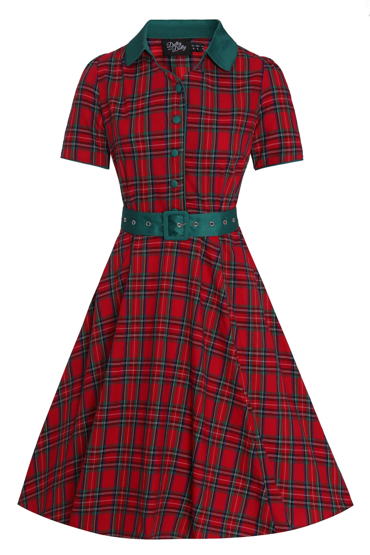 Penelope Royal Stewart Red Tartan Shirt Dress