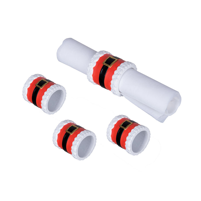 A Santa Belt Napkin Ring, Set of 4.