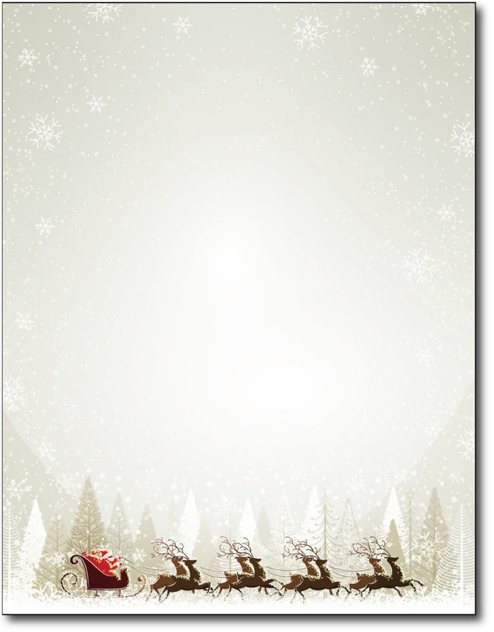 Santa & Reindeer Christmas Paper, measure(8 1/2" x 11"), compatible with inkjet and laser