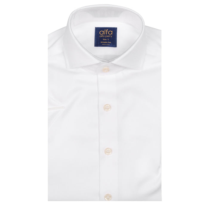 shirt spread collar s/s - white