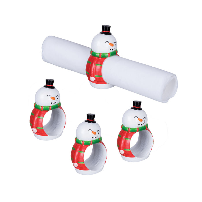 A Snowman Napkin Ring, Set of 4.