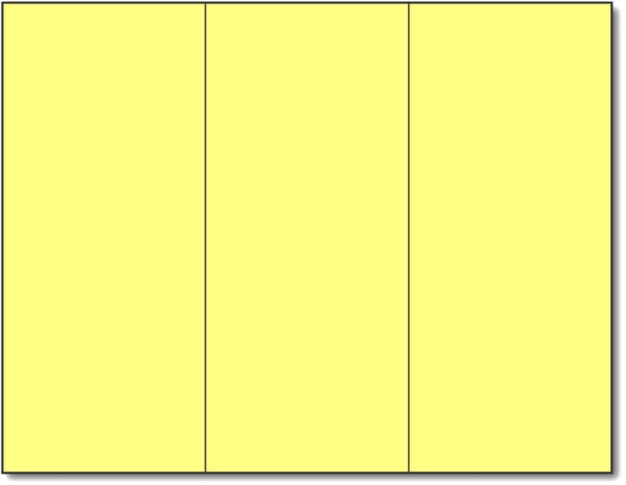 90lb Yellow Tri-fold Brochures measure 8 1/2" x 11", compatible with Inkjet, Laser, and Copier
