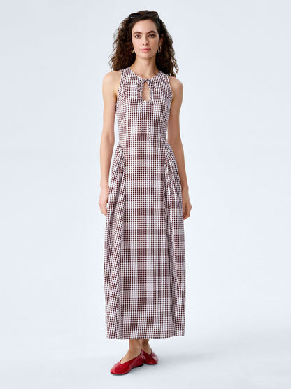 Margate Dress in Chocolate and Cream Gingham