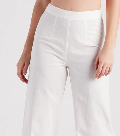 Meet In The Hamptons Linen Wide Leg Pants