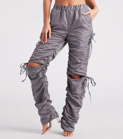 Finish Line High-Rise Knee Slit Joggers