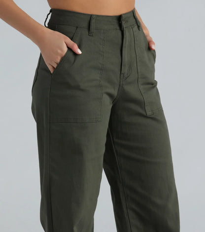 High-Rise Wide-Leg Carpenter Pants