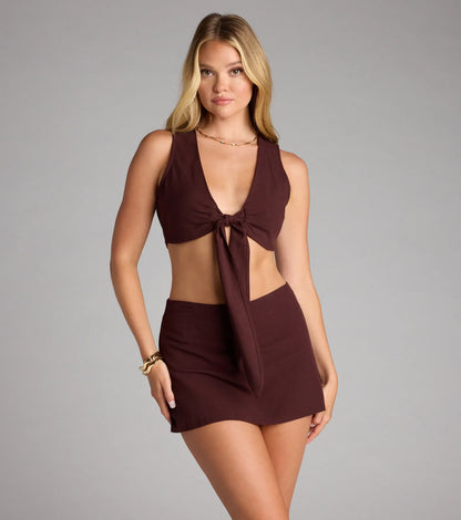 Sunny Daze Linen Mini Skort