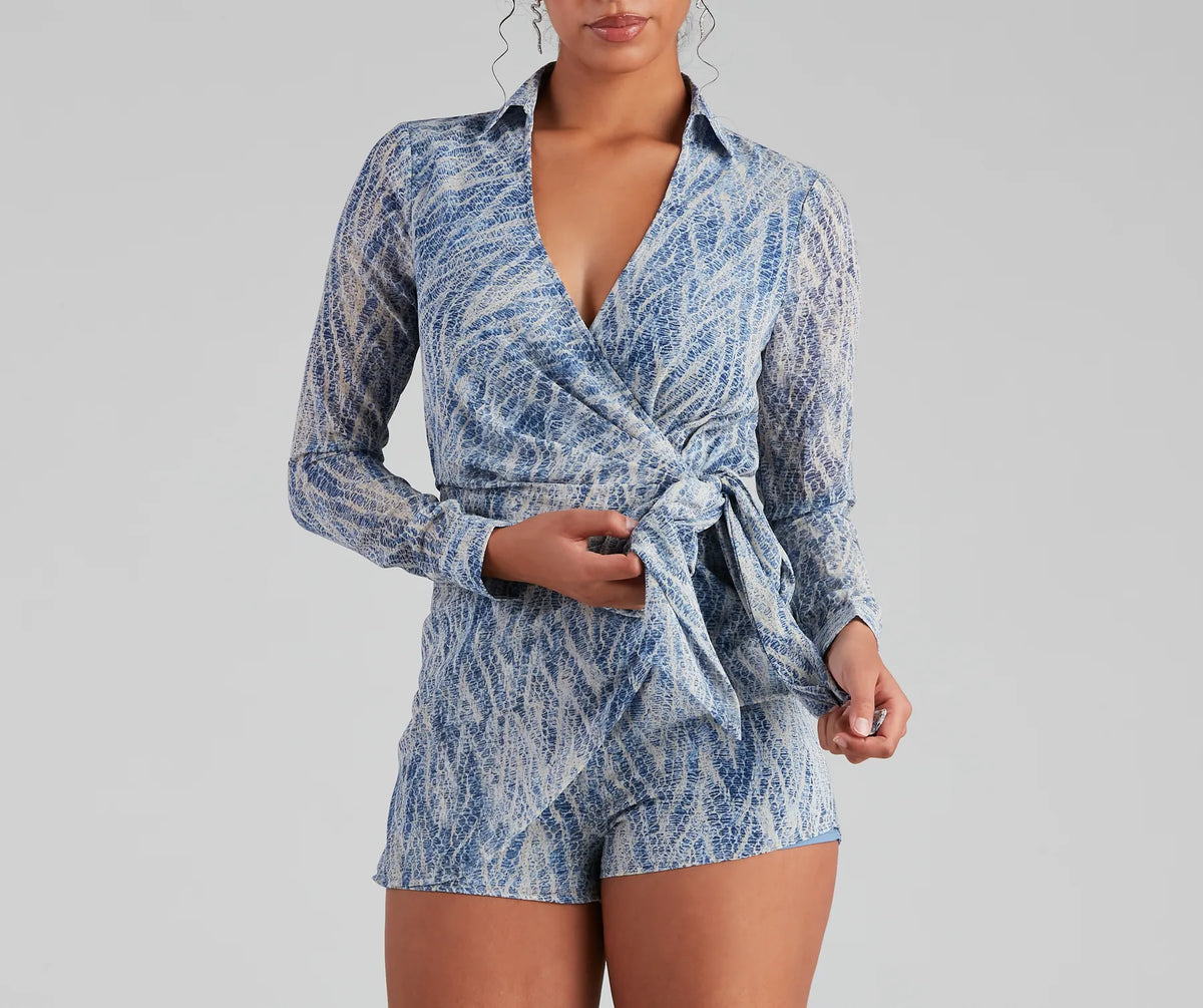 Spring Solstice Chiffon Tie Romper