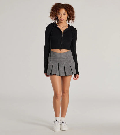 Trend Factor Plaid Drop Waist Skater Skort