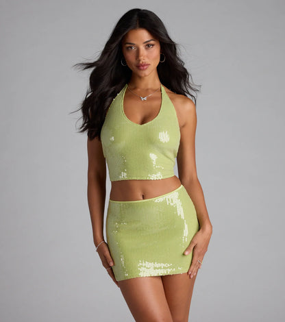 Major Stunner Sequin Mini Skirt