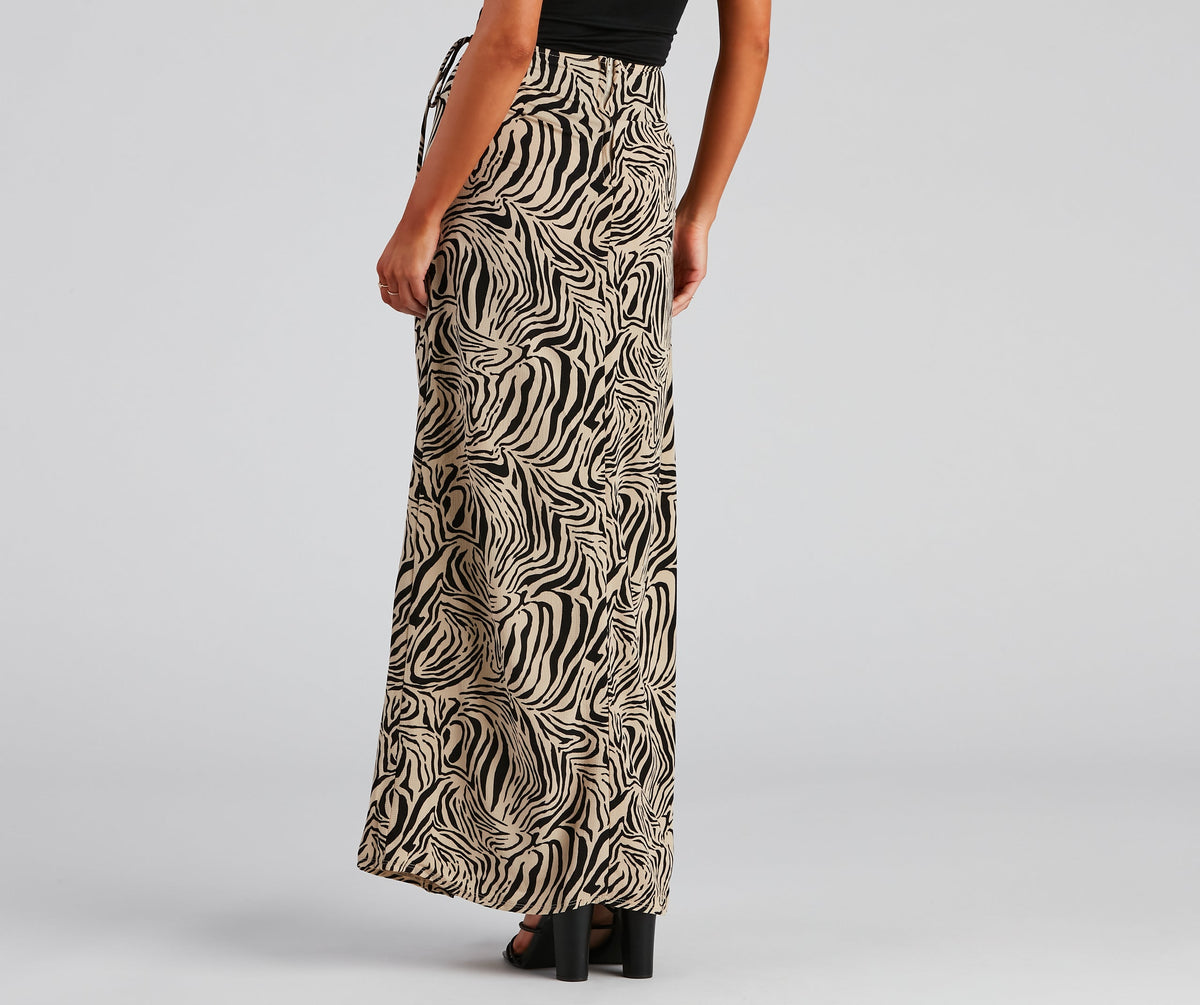 Wild And Chic Zebra Maxi Skirt