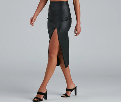 Sleek Perfection Bodycon Midi Skirt