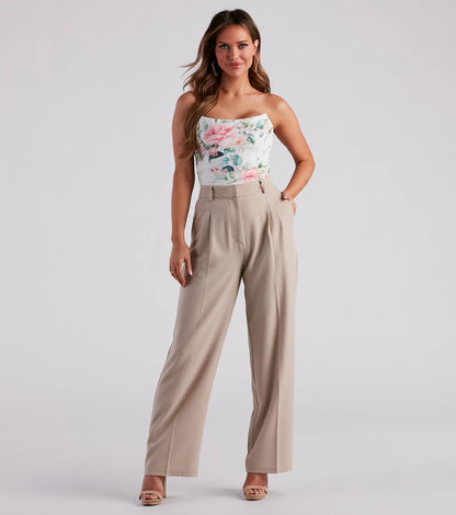 Chic Crepe Boyfriend Trouser Pants