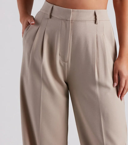 Chic Crepe Boyfriend Trouser Pants